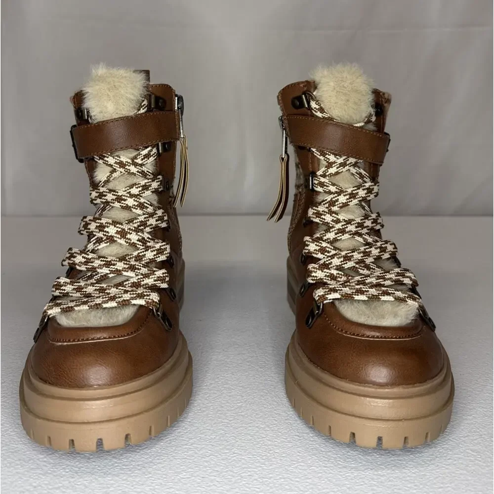Circus by Sam Edelman Women's Gretchen Shearling Hiker Boots, Brown, Size 6.5